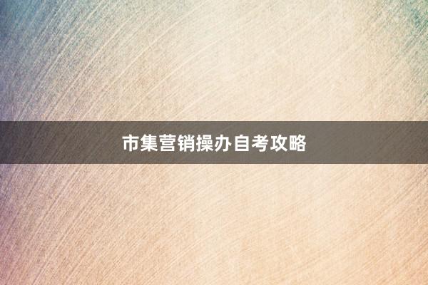 市集营销操办自考攻略